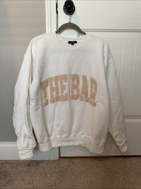 The Bar White Crewneck Sweatshirt - Neutral Logo